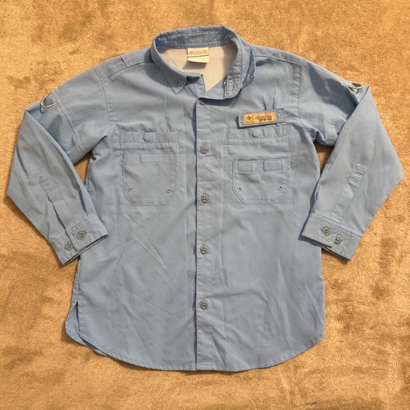Columbia Other - Columbia PFG Bahama Long Sleeve Fishing Shirt Boys Size 5 Blue